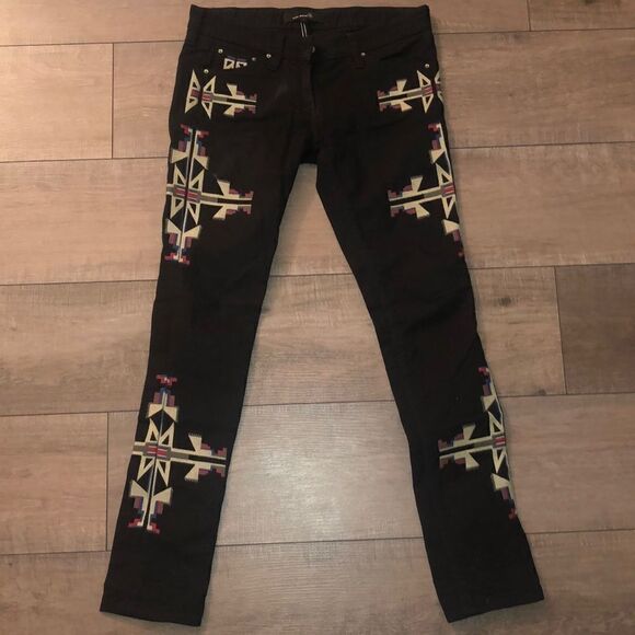 Isabel Marant Renell Black Embroidered‎ Jeans — Size 3 (FR 38) - Picture 2 of 7